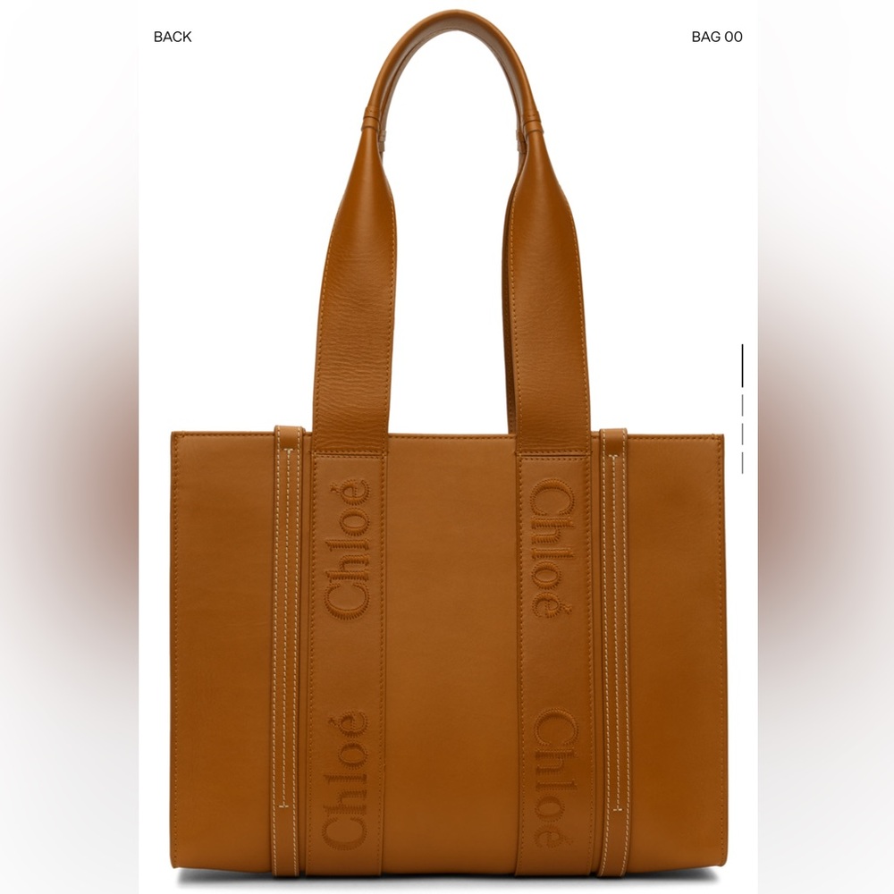 Tan Leather Chloe medium woody tote - Picture 9 of 11